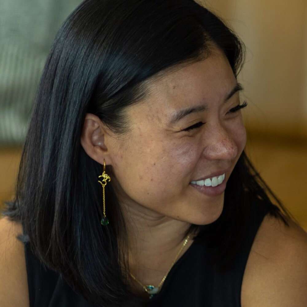 925 Sterling Silver Emerald Om Earrings – Delicate 18k Gold Plated Gift for Her - Picture 6 of 9